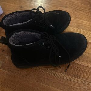 UGG Dark Lace-Up Boots with Cozy Lining
